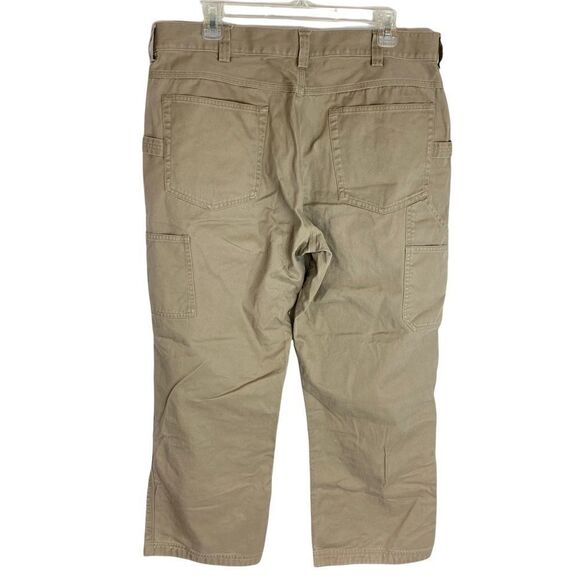 Duluth Trading Co Men’s Carpenter Flat Front Pants Khaki Relaxed 37x28 EUC - Picture 5 of 9